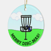 Prettig Disc-Mas Grappige Disc Golf Kerstmis Keramisch Ornament (Links)