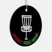Prettig Disc-Mas Grappige Disc Golf Kerstmis Keramisch Ornament (Rechts)