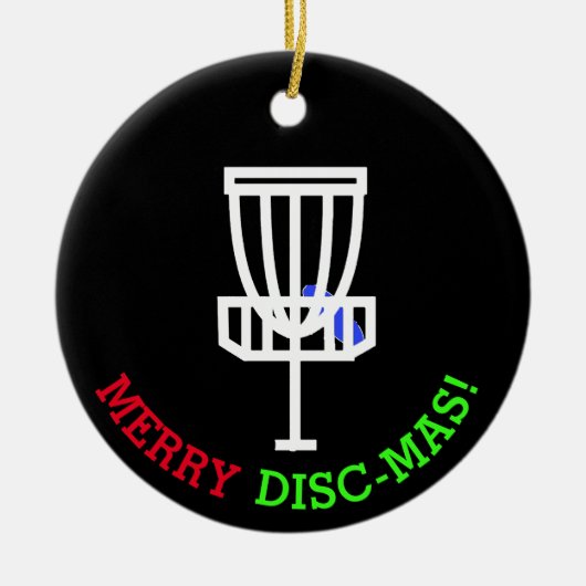 Prettig Disc-Mas Grappige Disc Golf Kerstmis Keramisch Ornament (Voorkant)