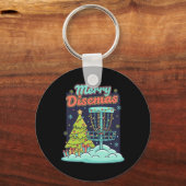 Prettig Discsmas Grappige Disc Golf Vliegende Disc Sleutelhanger (Voorkant)