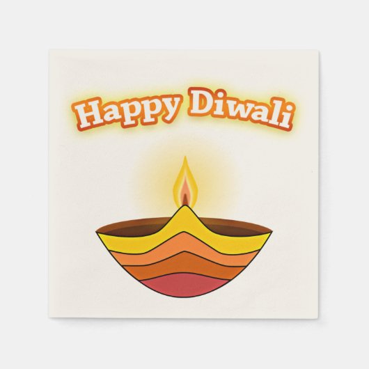 Prettig Divali en Diya-lamp Servetten (Voorkant)