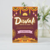 Prettig Divali, het lichtfestival Bedankkaart (Staand voorkant)
