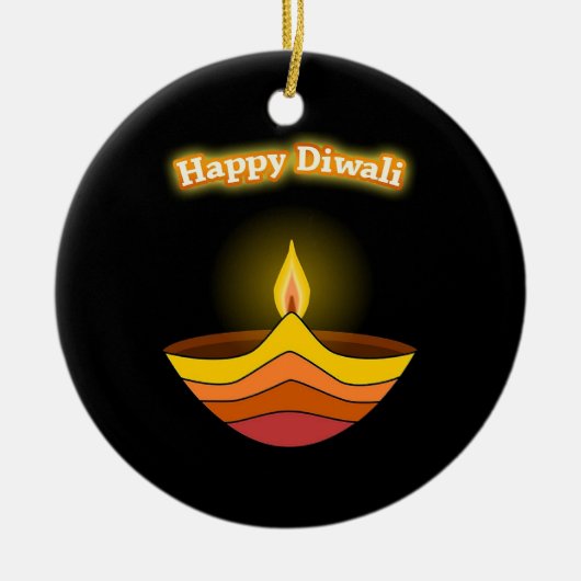 Prettig Divali Keramisch Ornament (Voorkant)
