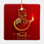 Prettig Divali Keramisch Ornament (Achterkant)