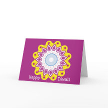 Prettig Divali Mandala Magenta Geel 