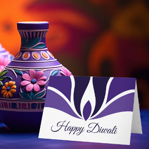 Prettig Divali, mooie paarse aangepaste Feestdagen Kaart