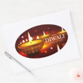 Prettig Divali Ovale Sticker (Envelop)