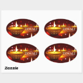 Prettig Divali Ovale Sticker (Vel)