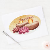 Prettig Divali Ovale Sticker (Envelop)