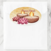 Prettig Divali Ovale Sticker (Tas)