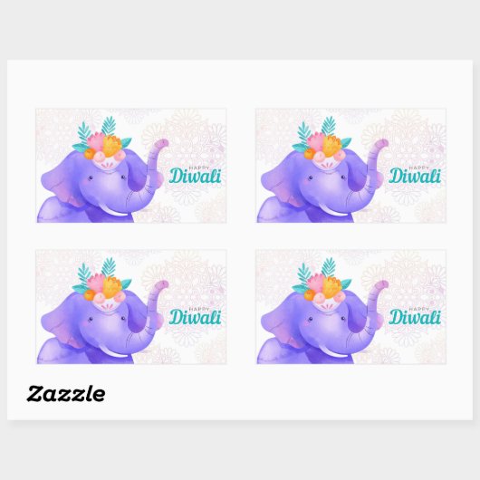 Prettig Divali Rechthoekige Sticker (Vel)