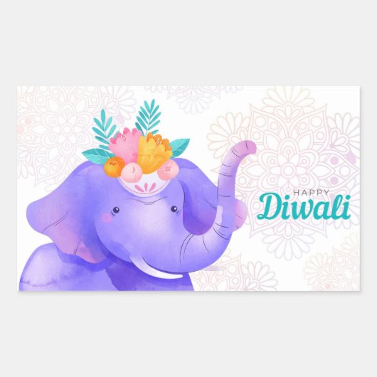 Prettig Divali Rechthoekige Sticker (Voorkant)
