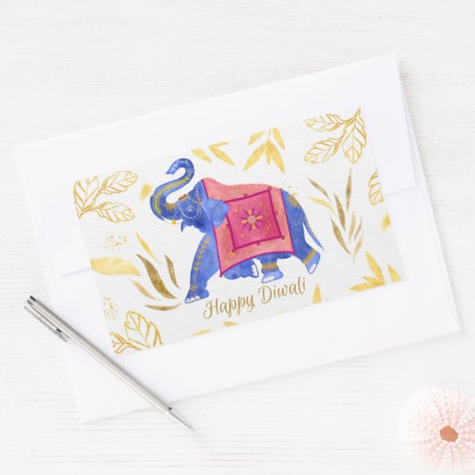 Prettig Divali Rechthoekige Sticker (Envelop)
