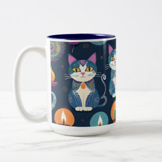 Prettig Diwali Kitties Tweekleurige Koffiemok