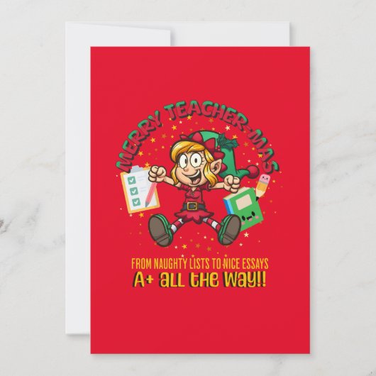 Prettig Docent-feest! Feestdagenkaart (Voorkant)