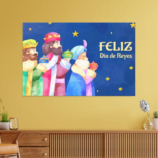 Prettig Driekoningenfeest Drie Koningen Canvas Afdruk (Insitu (Woonkamer))