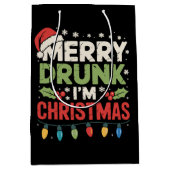 Prettig Dronken Ik Kerst Misplaatst Kerstman Grap Medium Cadeauzakje (Voorkant)