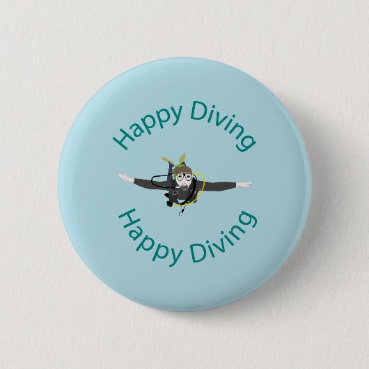 Prettig duiken ronde button 5,7 cm (Voorkant)