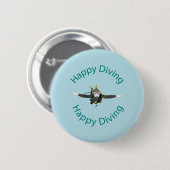 Prettig duiken ronde button 5,7 cm (Voorkant /achterkant)
