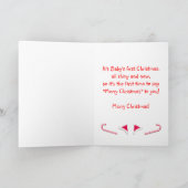 Prettig eerste kerstfeest baby vogel feestdagen kaart (Binnen)