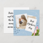 Prettig Eerste Moederdag Bloem Foto Groetkaart Feestdagenkaart (Voorkant / Achterkant)