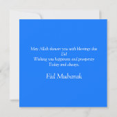 Prettig Eid Al Adha Mubarak Witte Blauwe Geit Isla Feestdagenkaart (Achterkant)