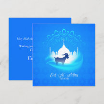 Prettig Eid Al Adha Mubarak Witte Blauwe Geit Isla