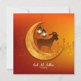 Prettig Eid Al Adha Mubarak Witte Geit Islamitisch Feestdagenkaart