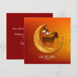 Prettig Eid Al Adha Mubarak Witte Geit Islamitisch Feestdagenkaart