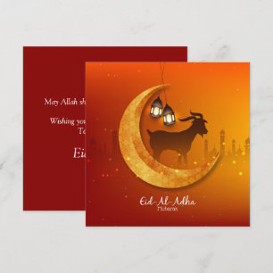 Prettig Eid Al Adha Mubarak Witte Geit Islamitisch Feestdagenkaart