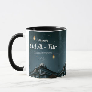 Prettig Eid Al Fitr-moskee lantaarn nacht kunst Mok