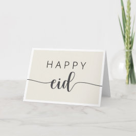 Prettig Eid Modern Eenvoudig Lettertype Islamitisc Kaart
