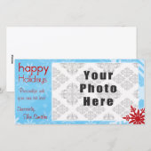 Prettig eindejaar Blaas/ Rode Sneeuwvlok thema Feestdagenkaart (Voorkant / Achterkant)