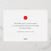 Prettig eindejaar Moderne winter sneeuw dorp Folie Feestdagenkaart (Achterkant)