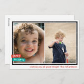 Prettig eindejaar rand x2 feestdagenkaart (Voorkant / Achterkant)