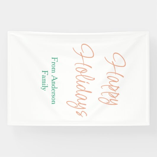 Prettig eindejaar rode pastel groene naam kerst wi spandoek (Horizontaal)