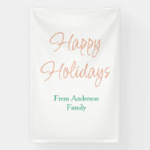 Prettig eindejaar rode pastel groene naam kerst wi spandoek (Verticaal)