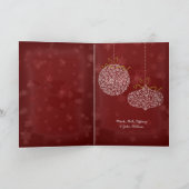 Prettig eindejaar Rood Sterren Uw fotokaart Feestdagen Kaart (Binnen)