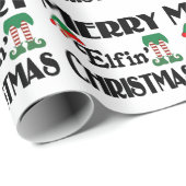 Prettig Elfen Kerstmis Cadeaupapier (Rol Hoek)
