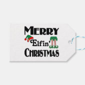 Prettig Elfjes Kerstmis Cadeaulabel (Voorkant (Horizontaal))