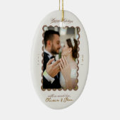 Prettig en getrouwd eerste kerstfeest keramisch ornament (Rechts)
