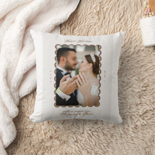 Prettig en getrouwd eerste kerstfeest kussen (Deken)