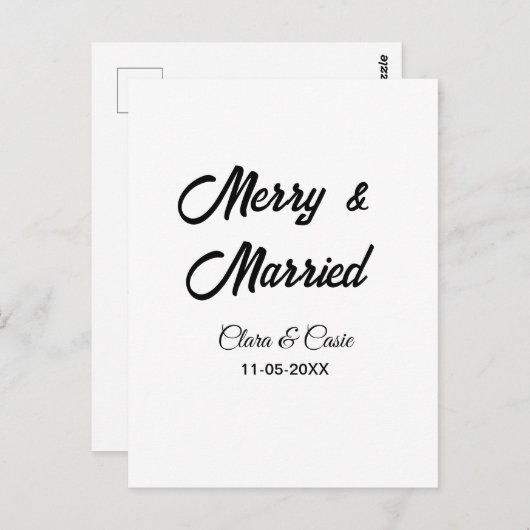 Prettig en getrouwd voeg koppel Naam datum vakanti Briefkaart (Voorkant / Achterkant)