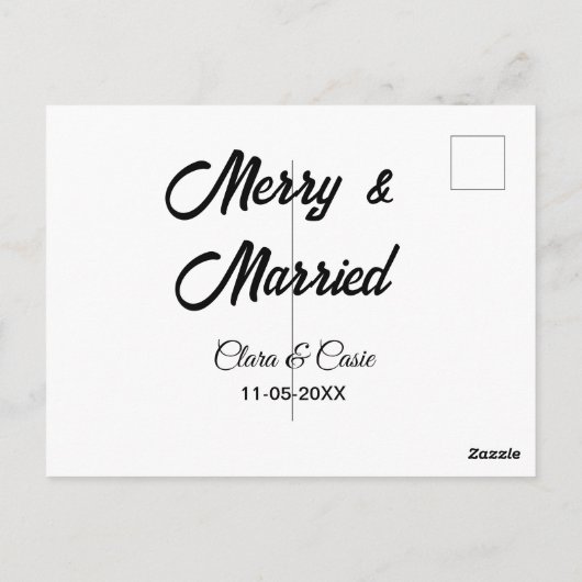 Prettig en getrouwd voeg koppel Naam datum vakanti Briefkaart (Achterkant)