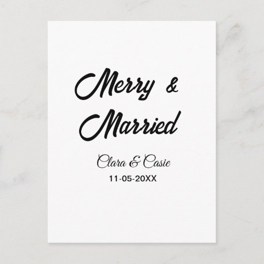 Prettig en getrouwd voeg koppel Naam datum vakanti Briefkaart (Voorkant)