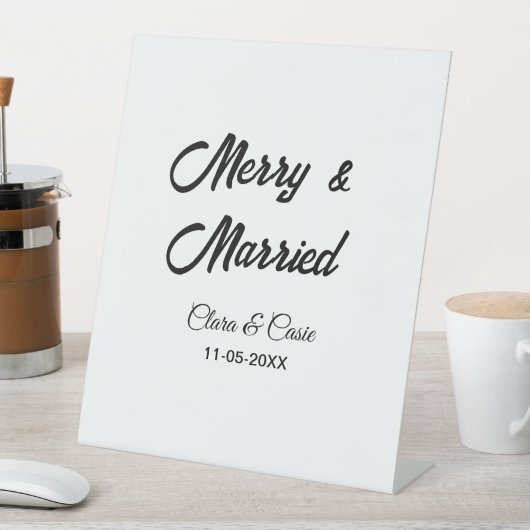 Prettig en getrouwd voeg koppel Naam datum vakanti Reclamebord Met Voetstuk (Insitu)