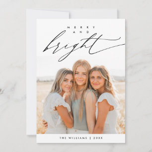 Prettig en Helder, Kerst Familie Foto Overlay Feestdagenkaart