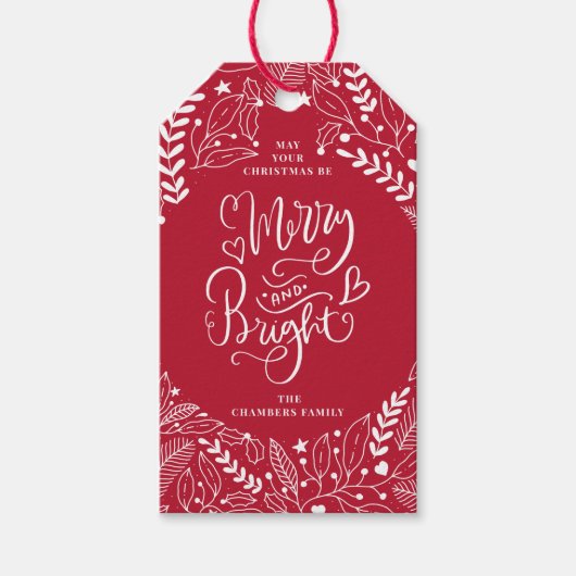 Prettig en helder Kerstmis Cadeaulabel (Voorkant)