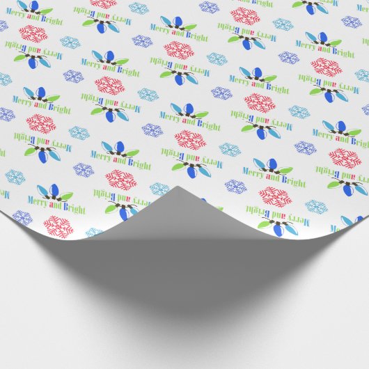 Prettig en helder Kerstmis Cadeaupapier (Hoek)