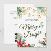 Prettig en Helder Zakelijk Verwijs Kerstfeest Notitiekaartje (Voorkant / Achterkant)